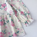 Autumn korean style new children's wear: girls' all-over floral print lace blouse and loose wide-leg pants set - kids' loungewear