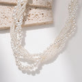 retro multi-layered cable knit pearl necklace - luxury, high-end, baroque style fashion choker jewelry wholesale