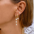 Bestselling european and american diamond marquise drop earrings - fashionable single ear studs, no piercing needed, perfect holiday jewelry gift for women