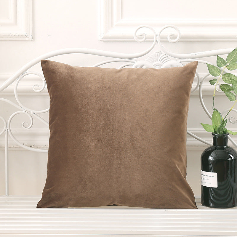 Simple pure color pillowcase velvet pillow bedside waist pillow living room sofa cushion dutch velvet drop shipping free shipping