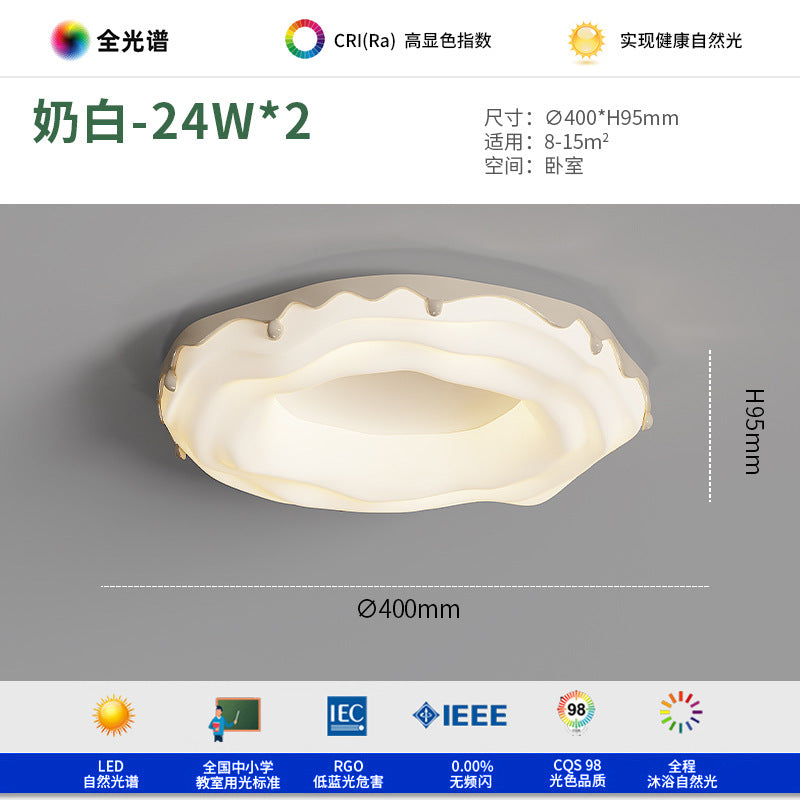 Cream Wind Creative Cookies Donuts Master Bedroom Ceiling Light Simple Modern Full Spectrum Eye Protection Book Room Lighting