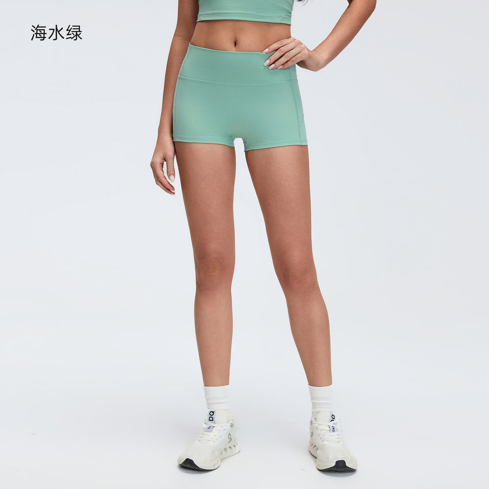 No awkward line yoga shorts, three-quarter length sports tight fitness pants, high waist hip lifting outdoor cycling pants d26096