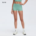 No awkward line yoga shorts, three-quarter length sports tight fitness pants, high waist hip lifting outdoor cycling pants d26096