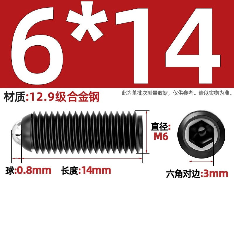 304 stainless steel/12.9 grade wave ball screw steel ball fastening spring ball head spring plunger ball glass positioning ball