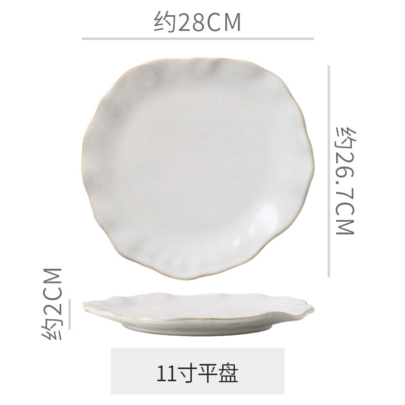 Vintage chic dinnerware set - restaurant, hotel, and home use - unique shaped dessert plates, pastry bowls, and rice bowls - wholesale