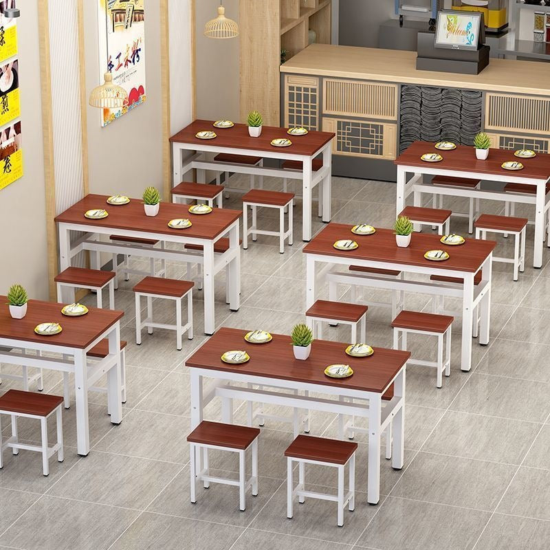Dining table and chairs, commercial restaurant table and chair set, breakfast home use, minimalist rectangular snack bar table, cafeteria table