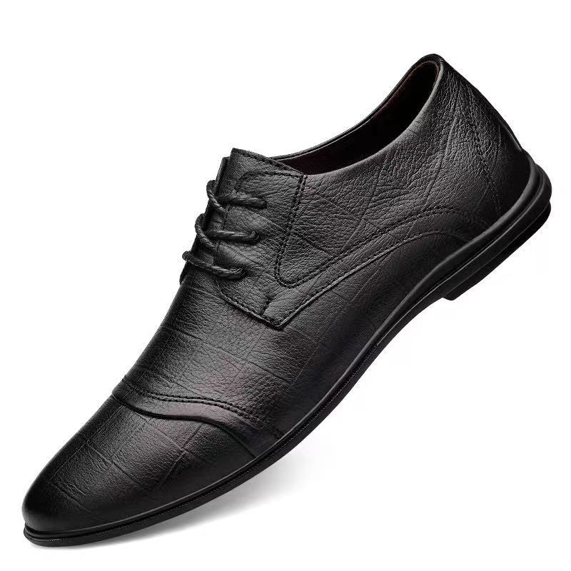 New versatile men's pointed-toe leather shoes - soft sole business casual loafers - perfect for work, security, or dad shoes - wholesale available