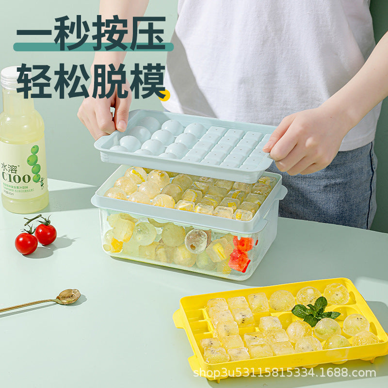 New creative food-grade ice box, household ice grid mold with lid, dormitory ice Hockey ice box wholesale