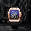Hollow richard barrel shape aliexpress cross-border quartz watch men's silicone watch men's business calendar sports watch