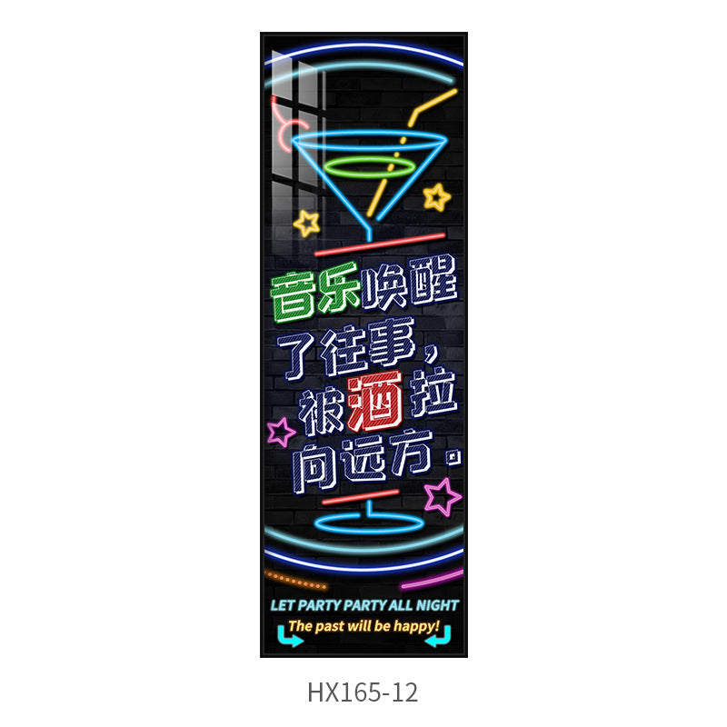 Neon lighting hanging pictures bar wall decoration clear bar led light luminous ktv barbecue hotel drinking box mural