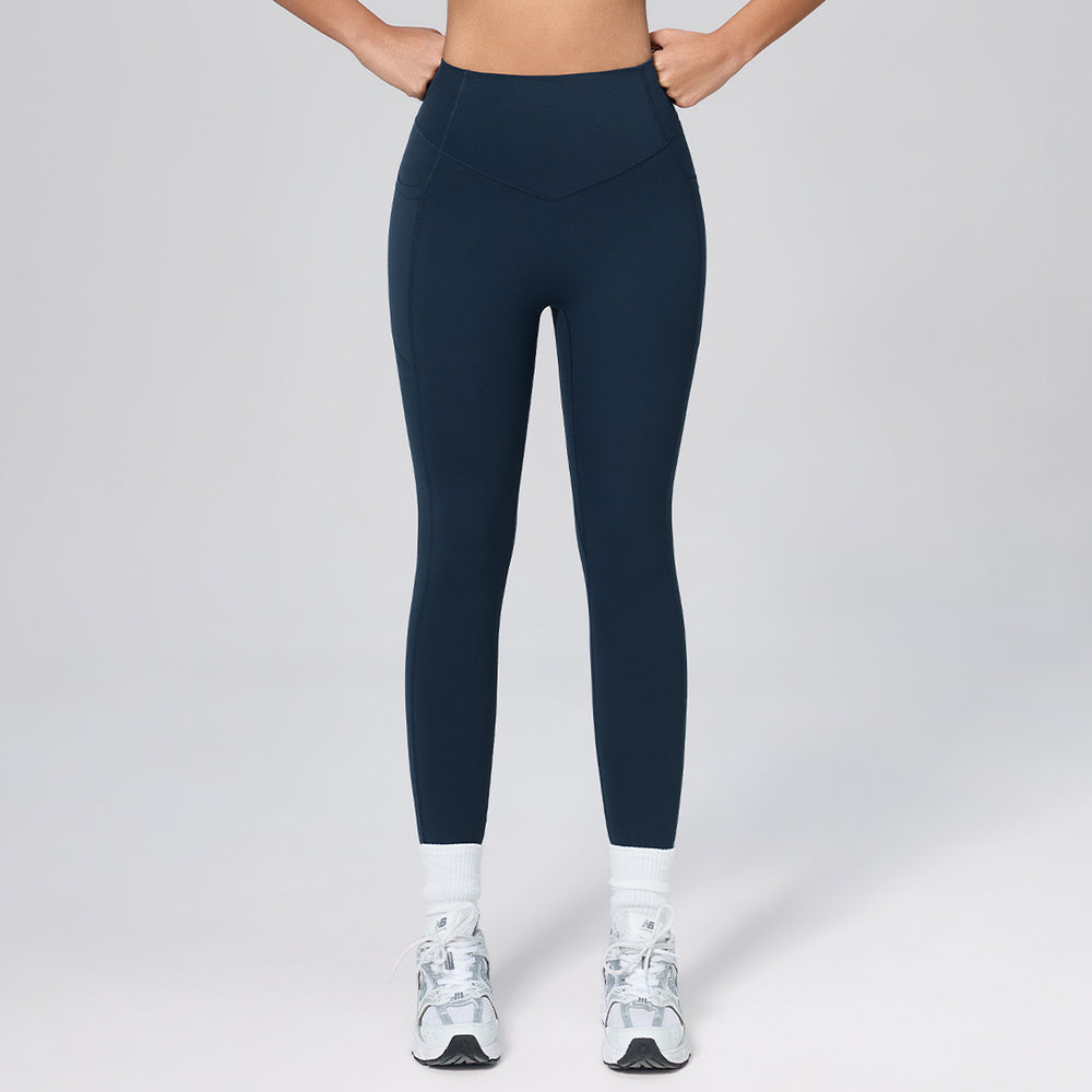 Amazon's new flap pocket pants yoga pants tight elastic shaping sports pants women's high waist belly control butt lift fitness pants