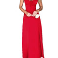 Independent station fashionfrench sling tie back chest wrap waist elegantdrapedlong red valentine's day dress