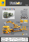 large flatbed transport truck semi-trailer trailer artificial inertia heavy flatbed truck kids engineering vehicle model