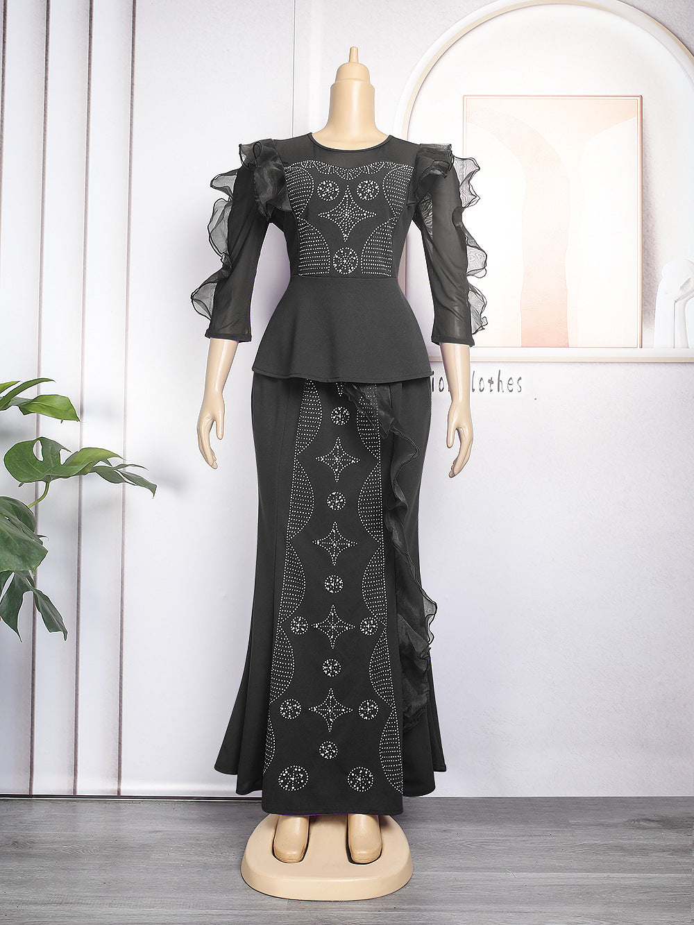 Fashionexport african women's clothing  private server socialite silmdresstwo-piece settopsskirt