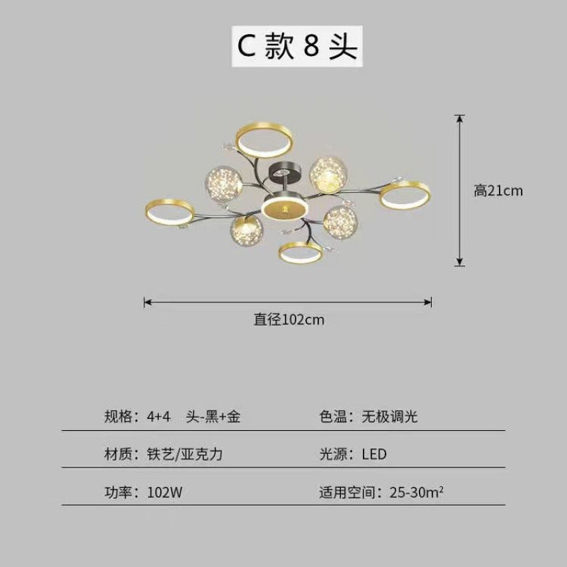 Living room ceiling chandelier Gypsy modern simple atmosphere household lamp creative personality Nordic led bedroom lighting