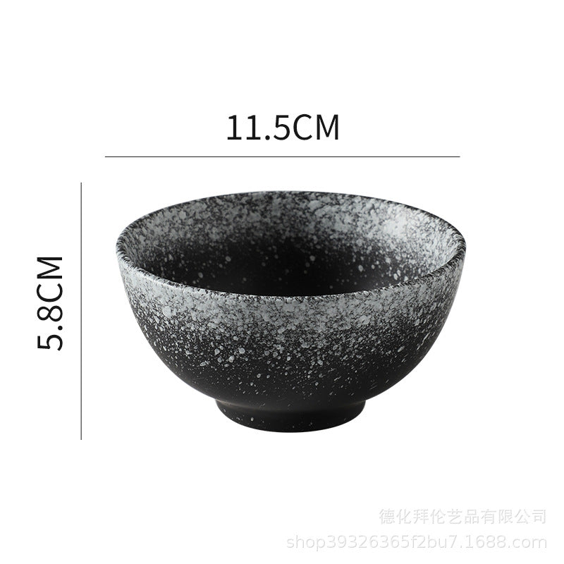 Japanese ceramic tableware restaurant stoneware porridge rice bowl commercial 4.5inch korean bibimbap small bowl for home soup bowl