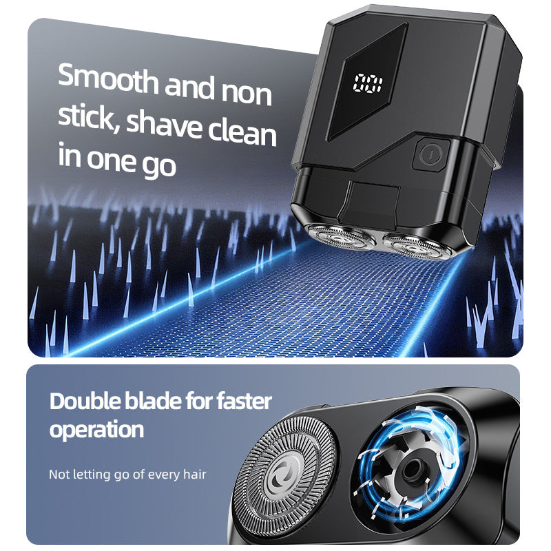 New dual-head magnetic electric shaver for home, car, and travel - mini portable razor for men