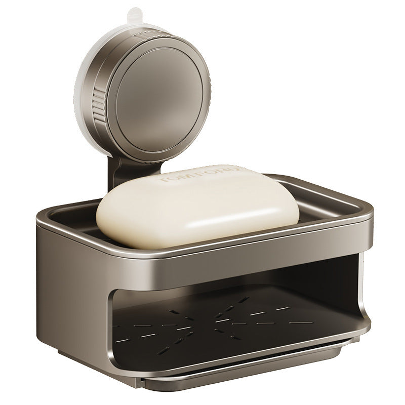 Suction cup soap dish wall mounted punch-free for home bathroom drain soap dish bathroom storage rack storage box