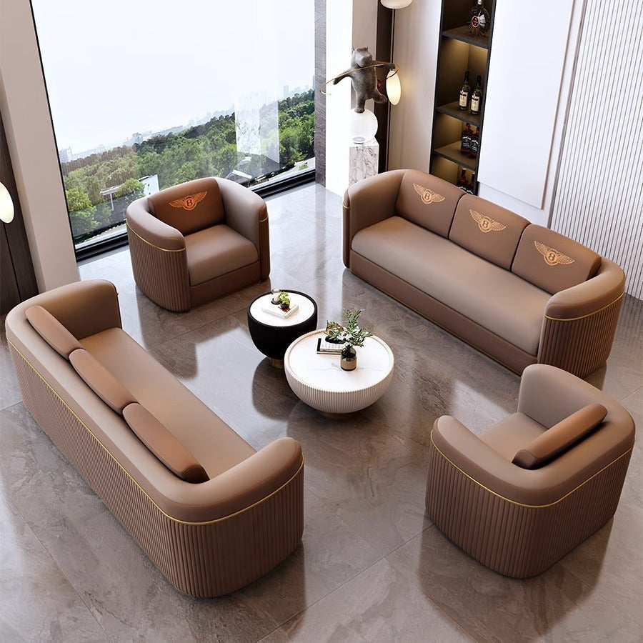 Luxury negotiation sofa chair furniture modern minimalist hotel sales department reception small office desk and chair set