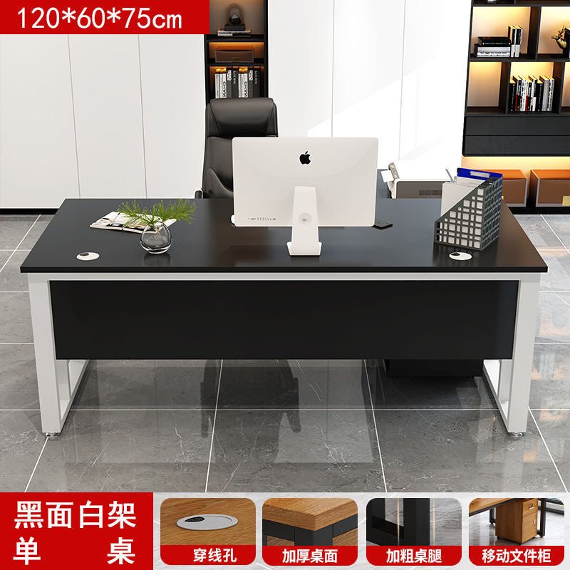 Minimalist modern executive desk set - commercial office furniture for business leaders, includes desk and chair combination