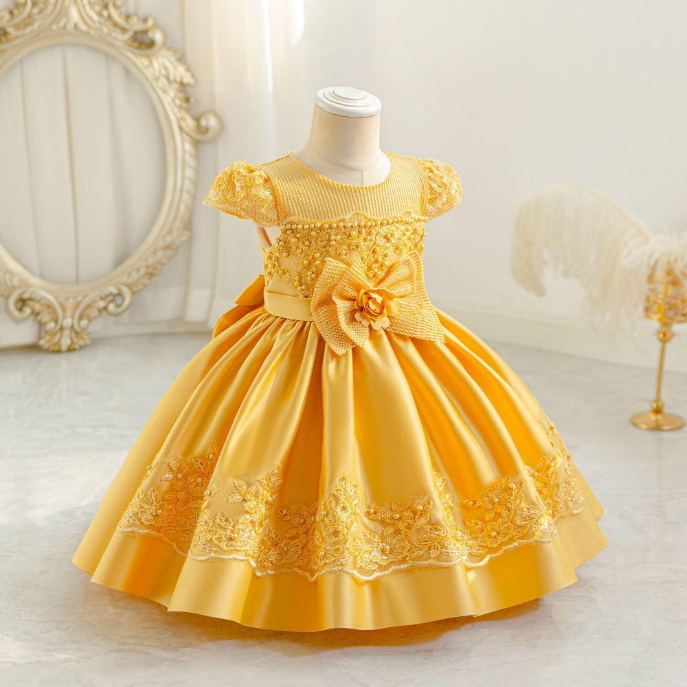 New arrival mid-length skirt section lace kids dress princess dress girl piano performance dress kids dress