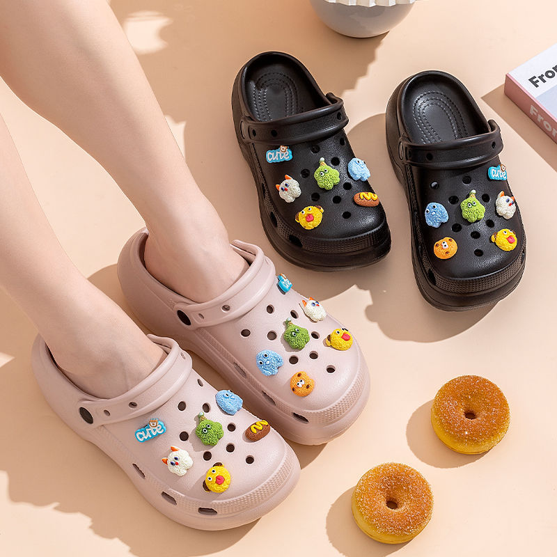 2025 new platform clogs for women - closed toe, non-slip, odor-resistant, comfortable summer fashion slides for outdoor wear