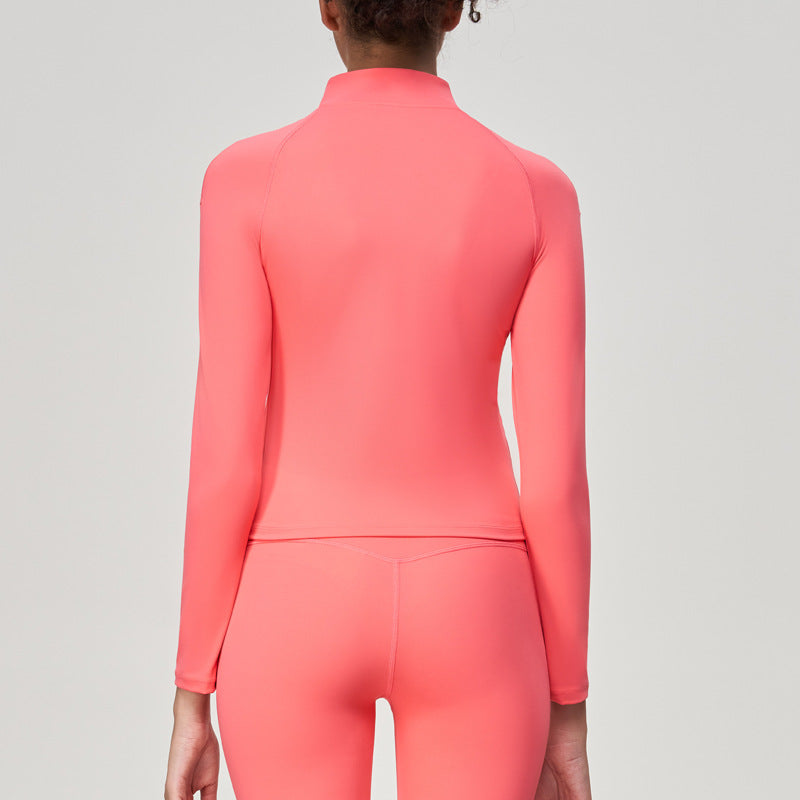 Yoga apparel pilates slimming workout outdoor fitness top women's quick-dry sports long sleeve jacket casual wear