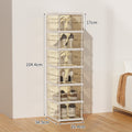 Thickened shoe box storage organizer - transparent folding shoe rack for boots, sneakers, and more - no assembly required, space-saving solution