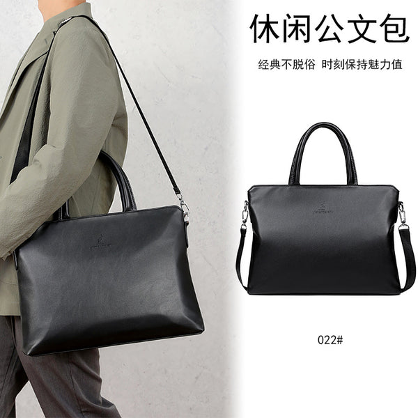 Yishan 023 Kangaroo Briefcase Business Document Bag PU Leather Office Culture Conference Bag Computer Bag Printing Logo Bag