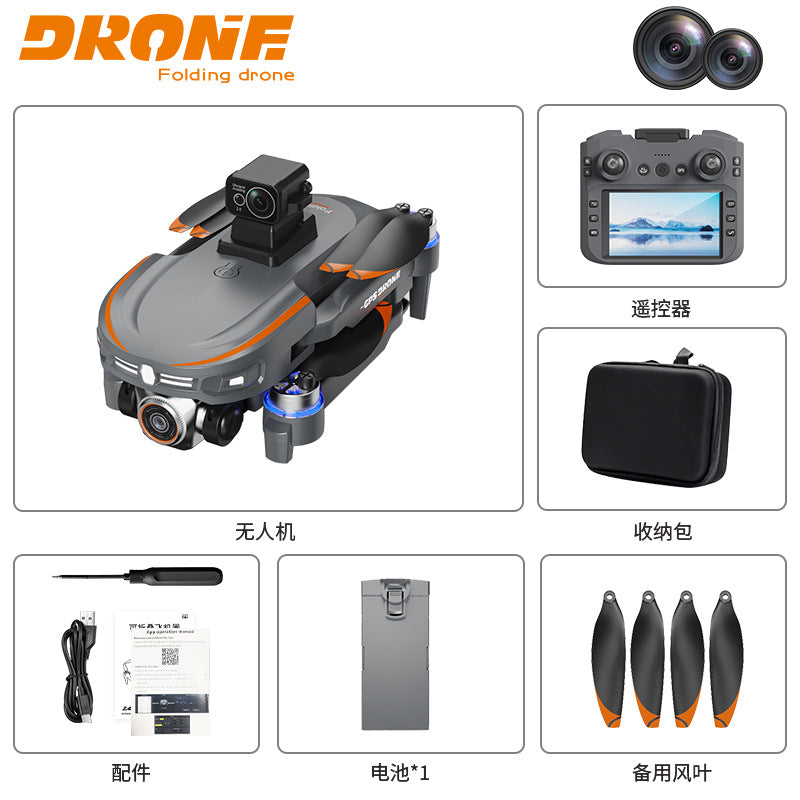 Gps return-to-home brushless s28 drone - foldable with 4.5inch screen remote control, aerial photography, obstacle avoidance, remote control aircraft