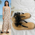 Thick sole 4cm summernew arrivaloutweareasiest for matchmesh bows heightening flip flops women's vacation beach slippers women