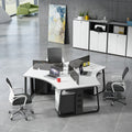 Office desk set for employees - modern minimalist design - includes desk and chair combination