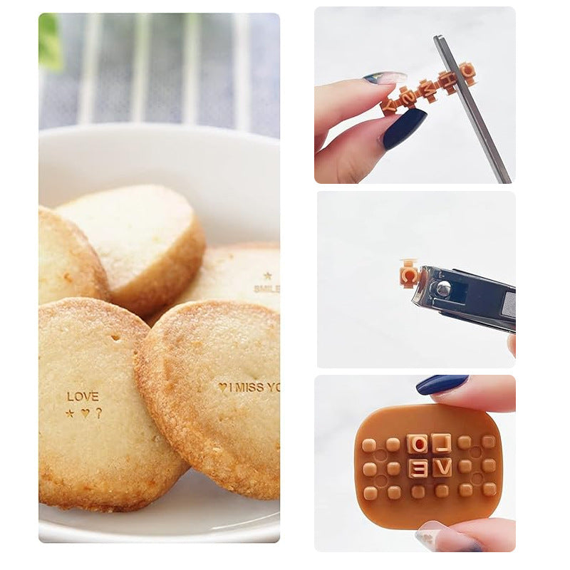 alphabet number symbol cookie press stamp mold stencil cake decorating baking tool