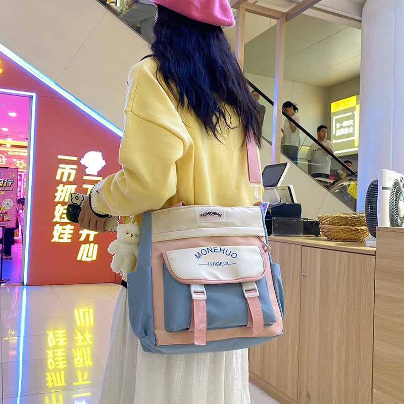 New primary school students tote bag, tutoring bag, tutoring bag, bag, high-value beauty, simple and versatile mailman bag, tote bag