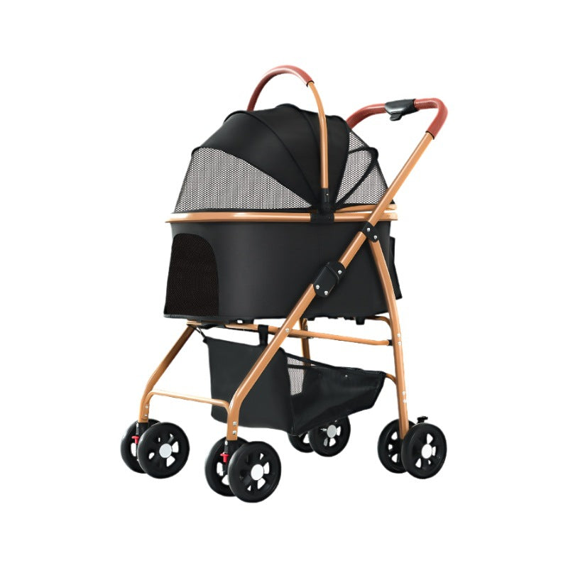 【new arrival】lightweight & foldable pet stroller - perfect for small to medium dogs and cats on the go!