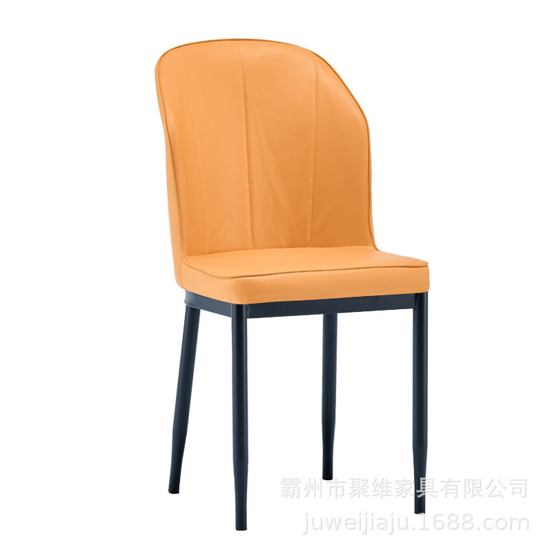 Modern casual back chair leather casual chair restaurant soft bag negotiation chair for home three-line chair dining chair