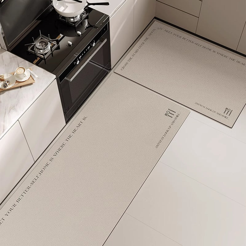 Leather kitchen floor mat non-slip oil-proof wipeable no-wash carpet pvcwaterproof mat whole floor for home stain-resistant mat