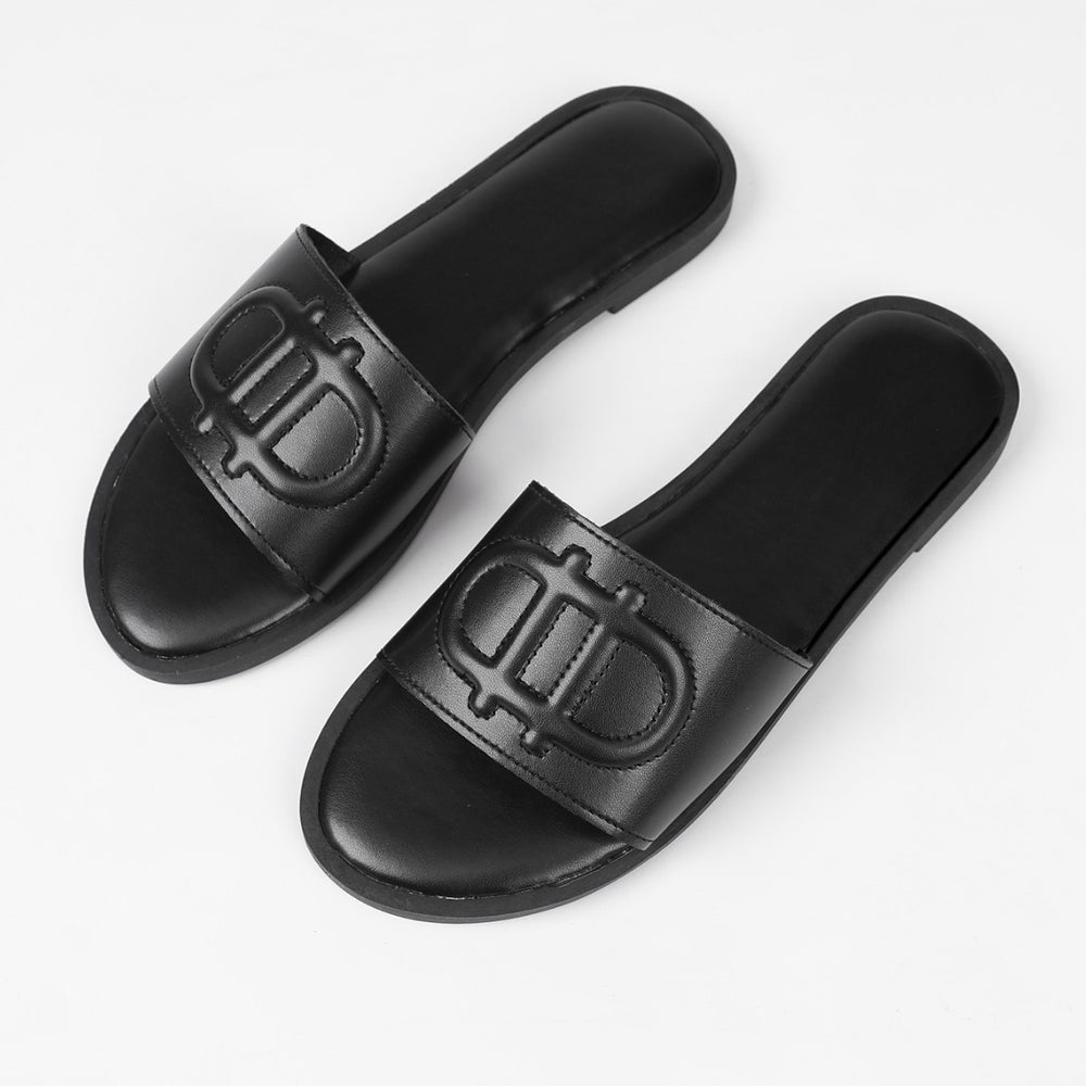exclusive supply of european, american, and middle eastern accessible luxury round-toe d-letter high-heeled slippers, high-end outdoor wear, summer non-slip women's shoes