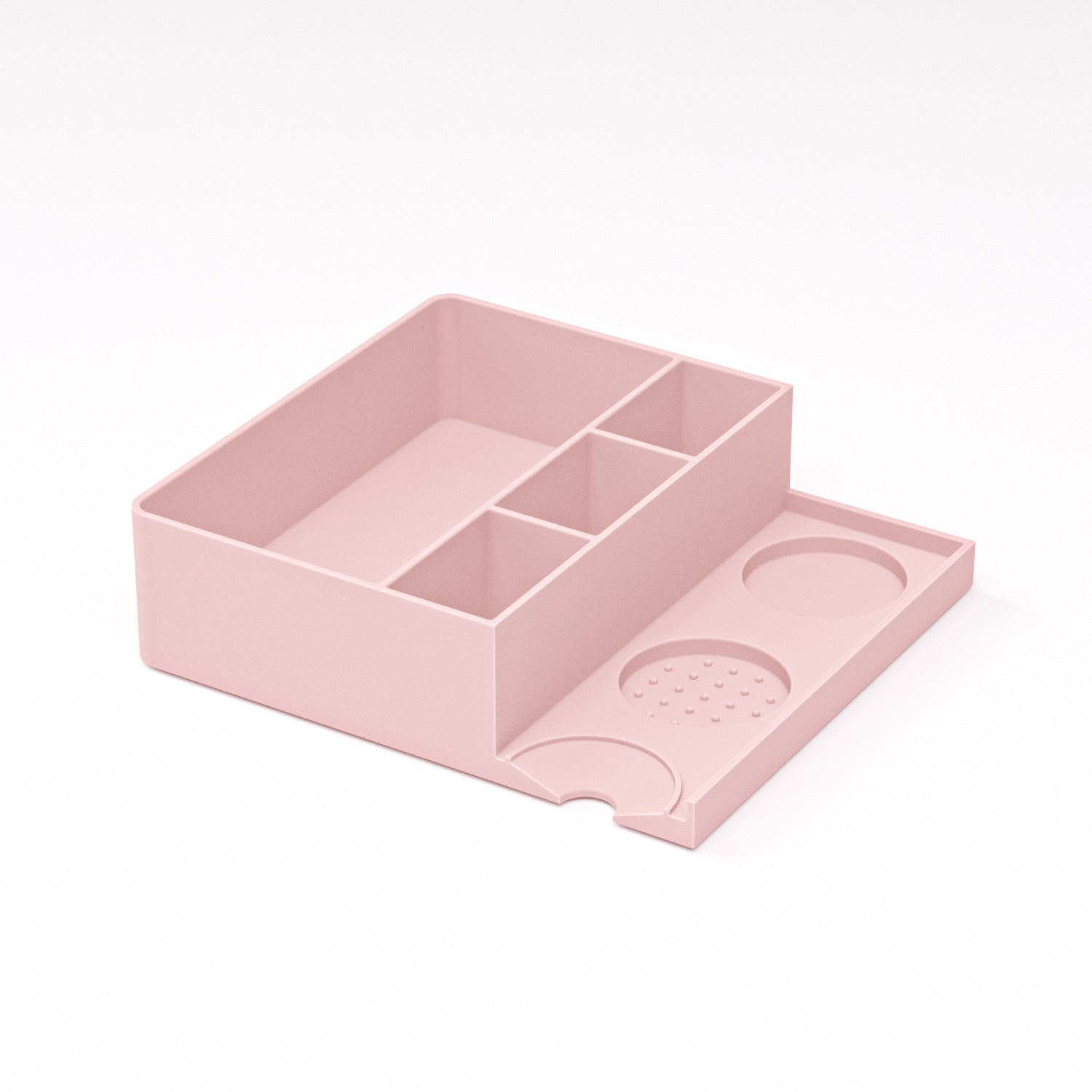 Multifunctional silicone pressing powder with base, bar, coffee grounds storage box, utensils, base, cloth powder set