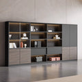 Wooden office file cabinet, executive bookcase, background cabinet, document storage cabinet, minimalist modern glass door cabinet