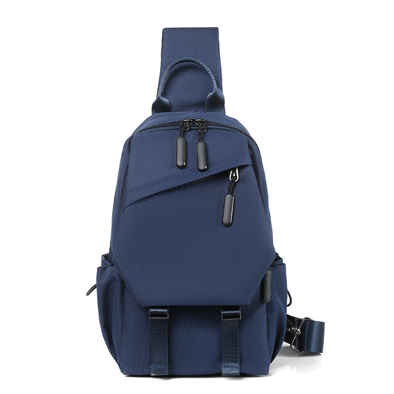 Cross-border fashion simple casual messenger bag trendy business men's breast bag travel commuter office shoulder bag wholesale