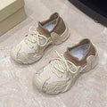 2025 new women's chunky knit sneakers - versatile mesh lightweight running & fitness sock sneakers
