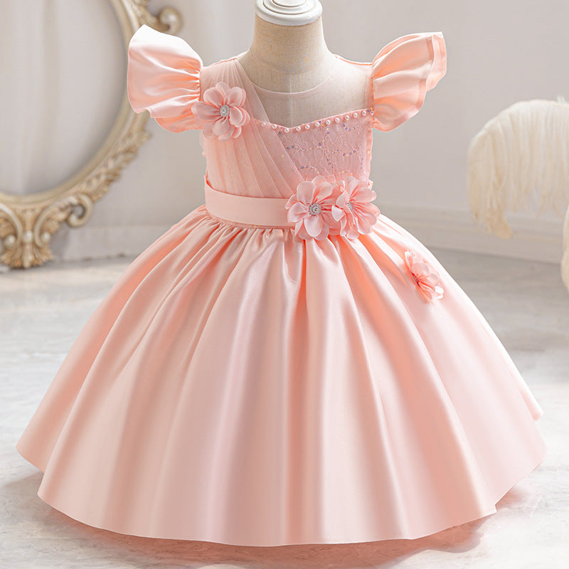 New in: ready-to-ship girls' formal dresses - floral print princess dress for piano recitals and special occasions