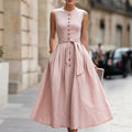 european and american cross-border  independent station new arrivalelegantelegancenormcore cotton and linen women's sleeveless dress