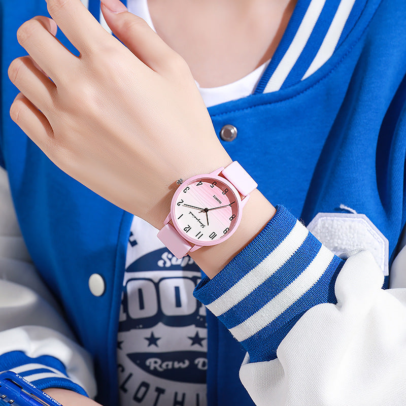 new casual minimalist jelly color women's watch student fashion round silicone strap quartz watch for girls