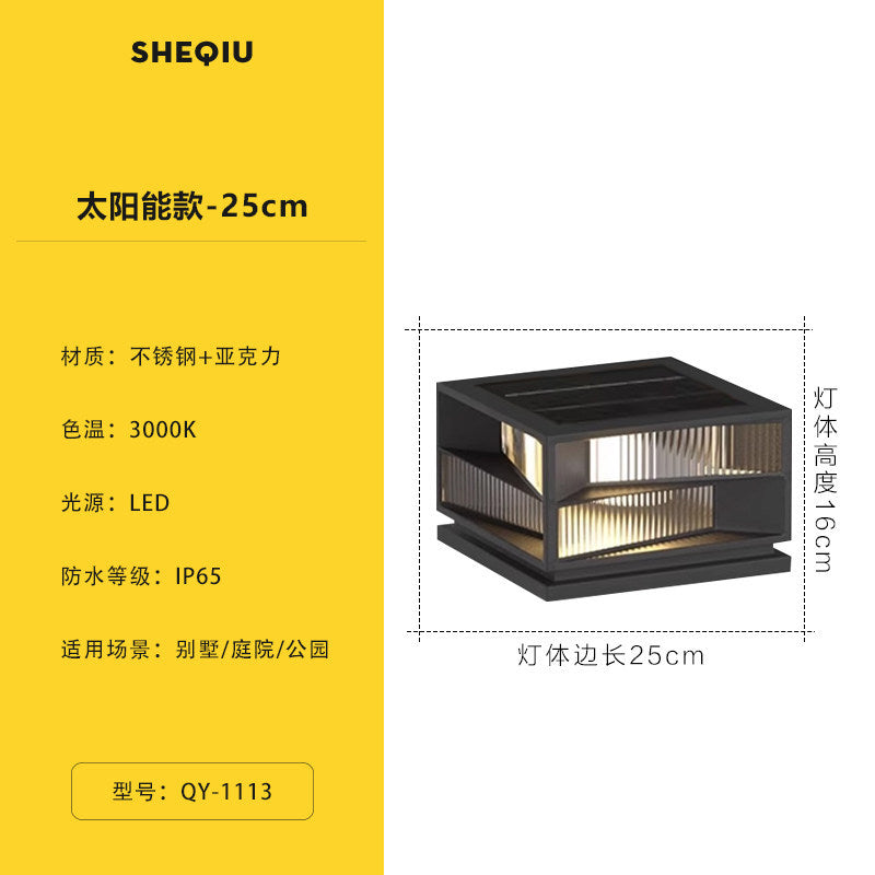 Outdoor solar post cap lights - garden, patio, villa gate, and fence lighting - waterproof post cap lights
