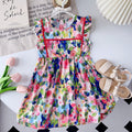 Summer girls' sleeveless floral print sundress - new, stylish princess dress for cross-border e-commerce