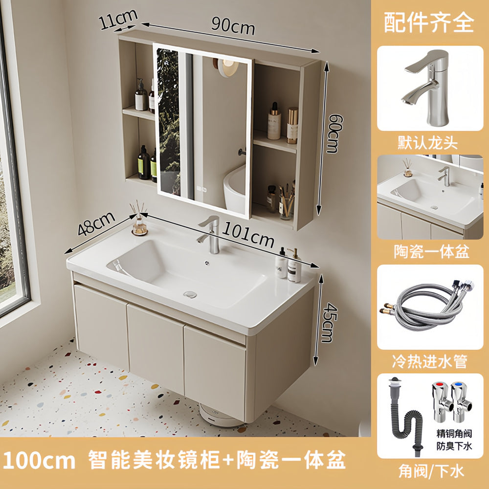 Thickened honeycomb aluminum bathroom cabinet ceramic all-in-one basin bathroom bathroom cabinet wash basin wash basin wash basin combination