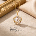 8442 pearl flower gold necklace
