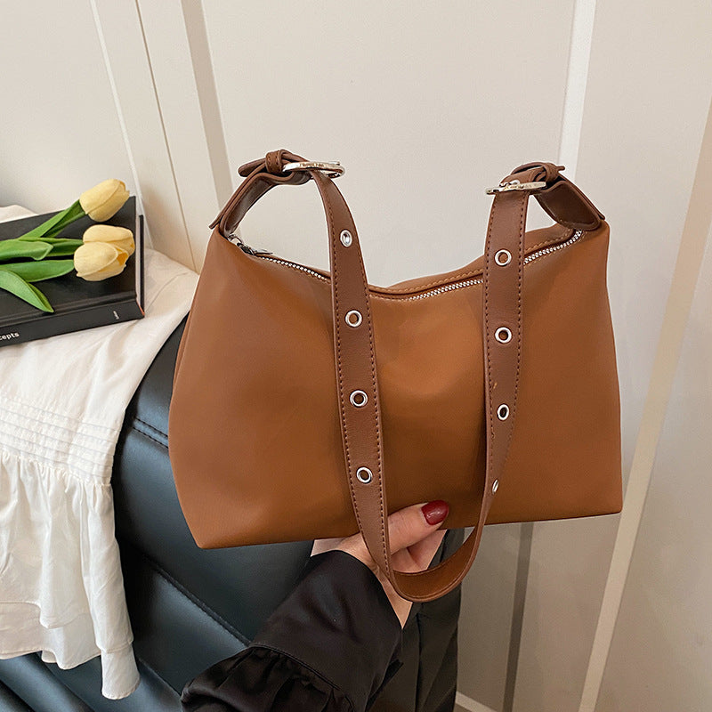 Cross-border high-end simple solid color underarm small square bag women's new fashion anti-splashing bag casual shoulder bag bag